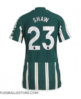 Günstige Manchester United Luke Shaw #23 Auswärtstrikot Damen 2023-24 Kurzarm